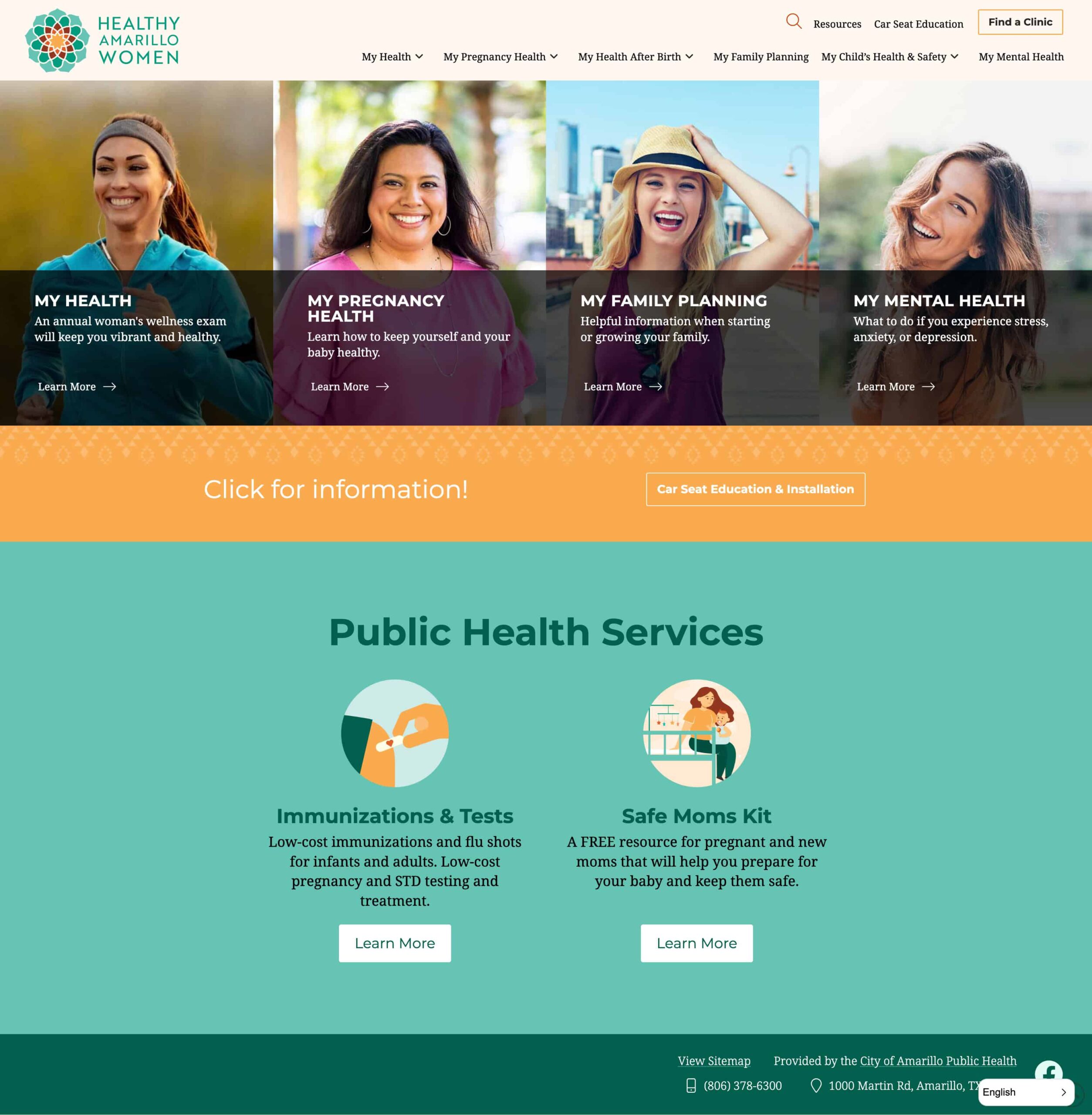 Healthy Amarillo Women homepage