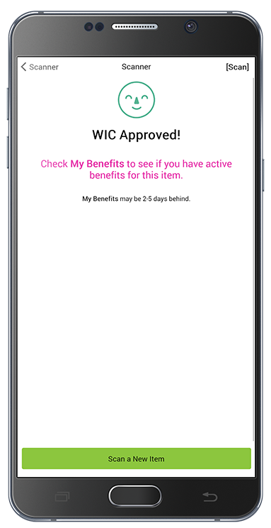 wic app product approved screen